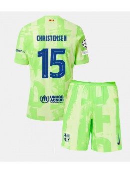 Barcelona Andreas Christensen #15 Ausweichtrikot für Kinder 2024-25 Kurzarm (+ Kurze Hosen)